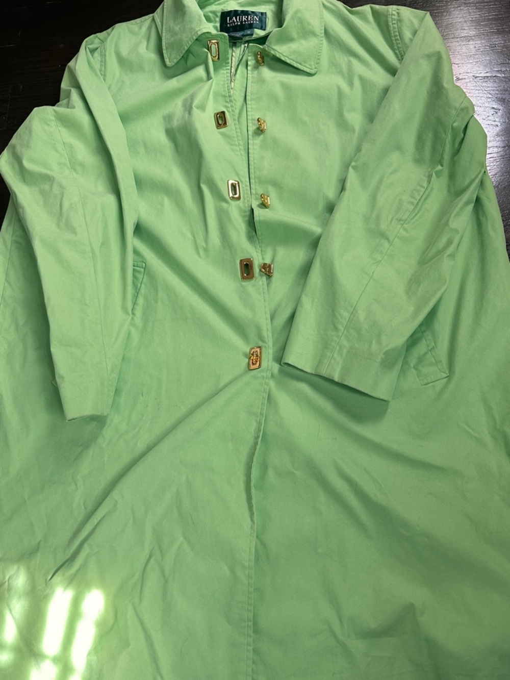 Lauren Ralph Lauren Lime Green Coat with Gold Hardware
